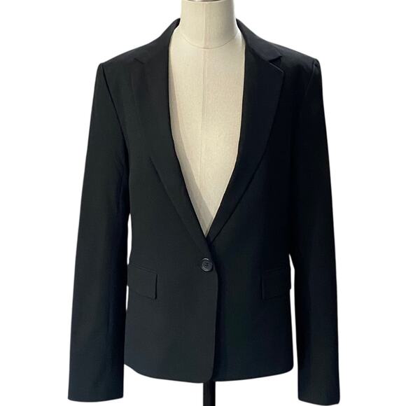 Ann Taylor notch lapel single button Black Blazer Size 2 - Picture 2 of 10